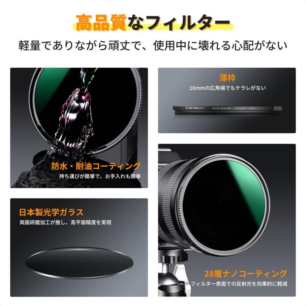 Concept Nd Filter Nd1000 Ultra Thin Multilayer Nano Coating Water Repellent Antifouling Oil Resistant Neutral Density Filter Direct K&f 40.5mm (na