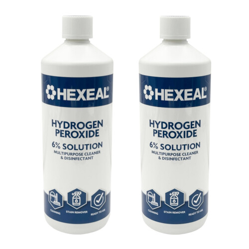 Hexeal Hydrogen Peroxide 6% 2L - Multi Use Cleaner, Disinfectant, Stain Remover