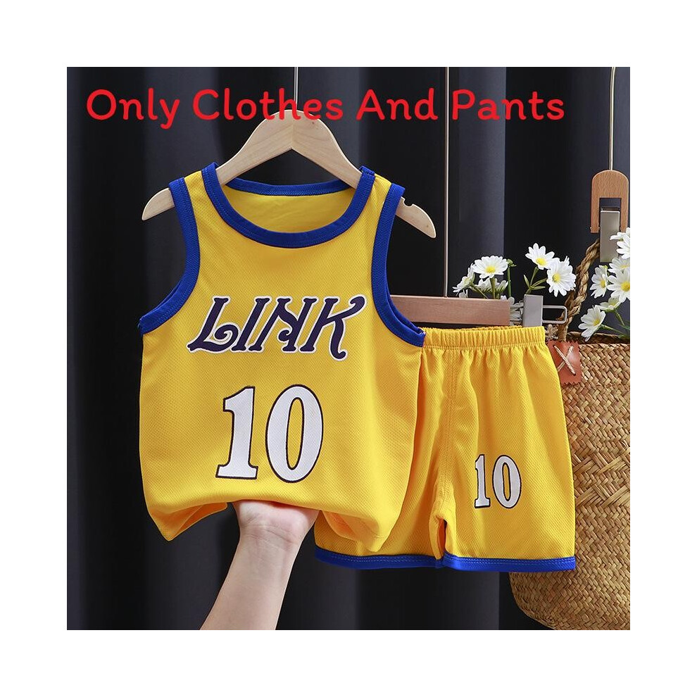 (Yellow,150cm)Ensemble sport été enfant combinaison basket gilet short adapté mouvement extérieur