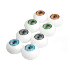(As show, One size) 8 Pcs Half Round Hollow Acrylic Doll Dollfie Eyes Eyeballs 16mm