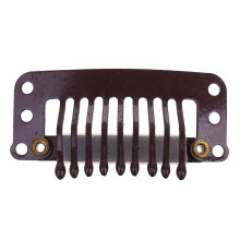 (As show, One size) 20pcs Snap Clip for Hair Extension Wigs Weft - Brown