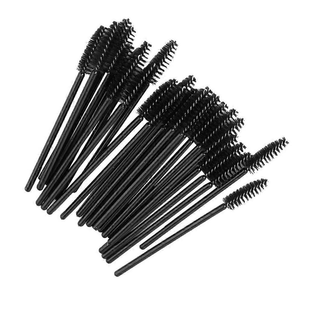 (As show, One size) 25PCs Disposable Eyelash Black Mascara Wand Applicator Brush