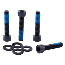 (M6 x 18 mm, One size) 4 Pieces Bike Disc Brake Mount Adapter Steel Screws with Washers - Black, M6 x 18 mm