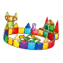 (As show, One size) 3D Magnetic Building Tiles Creativity 3D Puzzles Stacking Toy 60pieces
