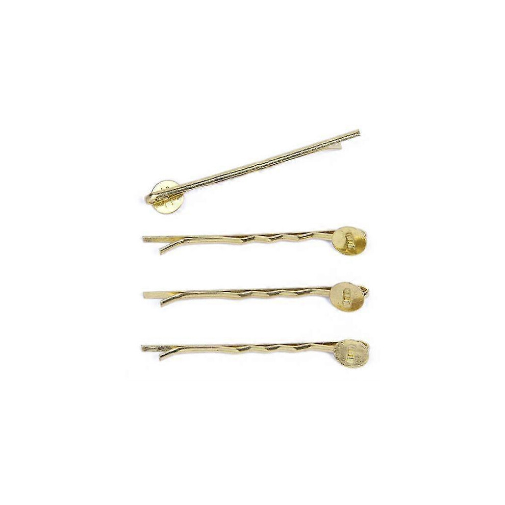 (As show, One size) 50pcs Golden Bobby Hair Pin with Glue Pad-image-OPC-PHSBPV5-NEW