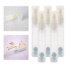 (As show, One size) 5x Plastic Transparent Empty Colored Pencil Refill Blank Tube Marker for