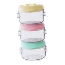 (As show, One size) 3x Formula Dispenser Portable Heat Resistant 120C Feeding Milk Powder Boxes