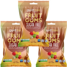 (Pack of 3) Sugar Free Fruit Gums 75g Chewy Diabetic Sweets