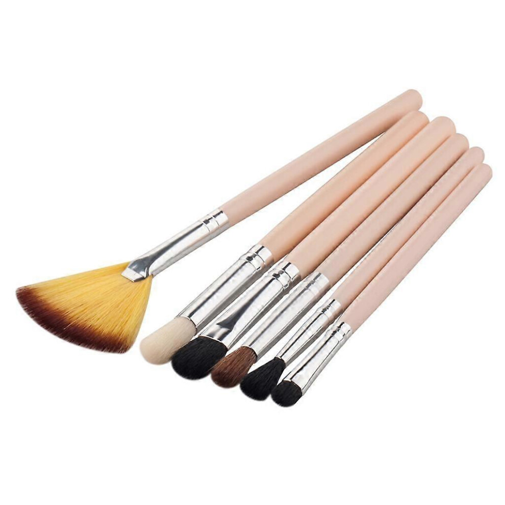 (As show, One size) 6pcs Makeup Brushes Blending Eyeshadow Eyeliner Eye Shading Foundation Lip Brushes Kit Beauty Tool
