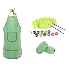 (As show, One size) Art Craft Drawing Painting & Coloring Set With Waterproof Apron, Oversleeve, Palette, Paints and Brush Kits Kids Educational Learning Toy Gifts #C