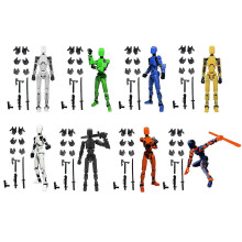 (As show, One size) 8 Pieces 3D Printed Multi Jointed Movable Male Doll for Exhibition Role Play