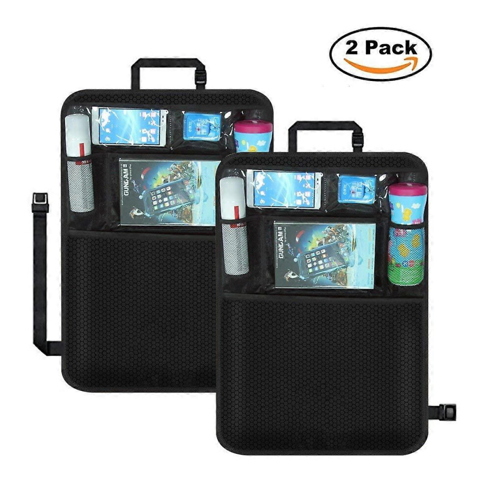 (As Show, One Size) Car Seat Back Protector For Children, Pack Of 2 Multi Pocket Back Seat Car Organisers For Children Kikidex
