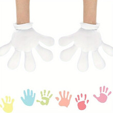 (White) White Cartoon Gloves White Finger Cartoon Hand Halloween Costume Party Accessories Christmas Dress-Up Props White Gloves