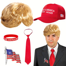 (5 Piece Set) Donald Costume Accessory Deluxe Set, American Spirit, Suitable For Halloween, Parades, Stage Performances, Parties, Carnivals