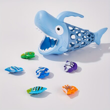 Jouet De Jeu De Pêche À La Piscine, Requin Mignon Mangeant Du Jouet De Bain De Poisson Coloré, Salle De Bain Interactive Et Jeu De Piscine