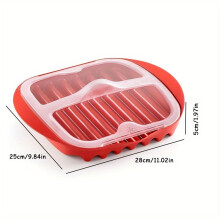 Cuiseur À Bacon Micro-ondes Avec Couvercle, Plateau De Cuisson De Bacon Sans Éclaboussures, Avec Un Four À Four À Four À Micro-ondes