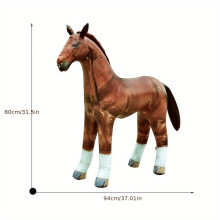 (Horse) PVC Inflatable Animal Toy Model, Western Style Party Decoration, Horse, Cow, Elephant, Easy to Inflate, for Pool, Birthday, VBS, Photo Props