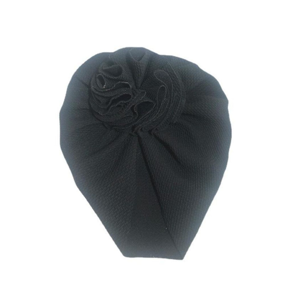 (black) Lovely Flower Baby Hat Soft Baby Girl Hat Turban Spring Infant Toddler Newborn Baby Cap Bonnet Headwraps Kids Hat Beanies