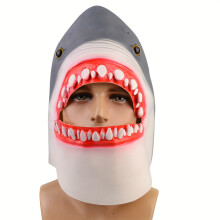 (Emulsion) Latex Cute Vivid Shark Mask, Kawaii Headgear Dress Up Accessories, Halloween Cosplay Costume Props, Party Decors Photography Props