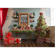(As show, One size) Heyone 7x5FT Christmas Backdrop Christmas Childrens Party Theme Photography Backdrop Christmas Tree Gift Doll Family Decoration Backdrop Baby Photo Ba