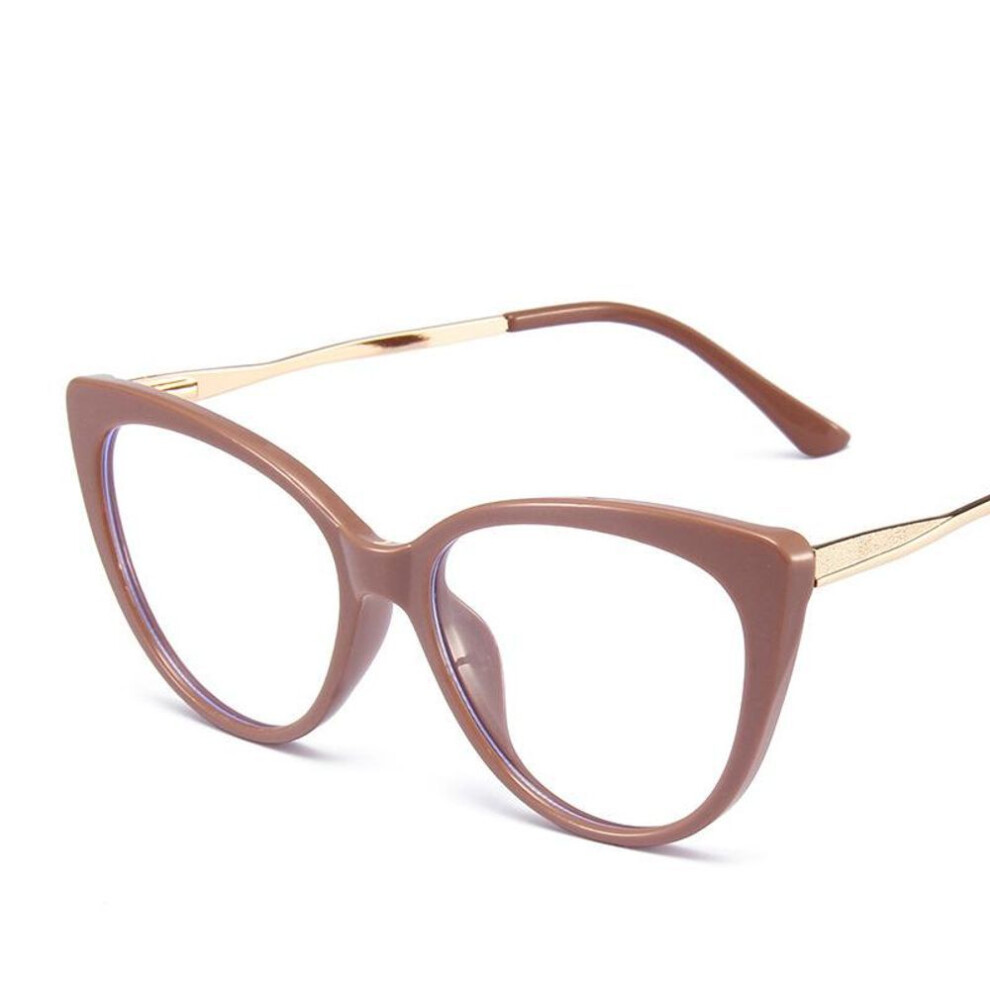 (C4) Anti-blue Light Tr90 Comfortable Cat Eye Eyeglasses Frame Women  Vintage Spring Hinge Optical Frame