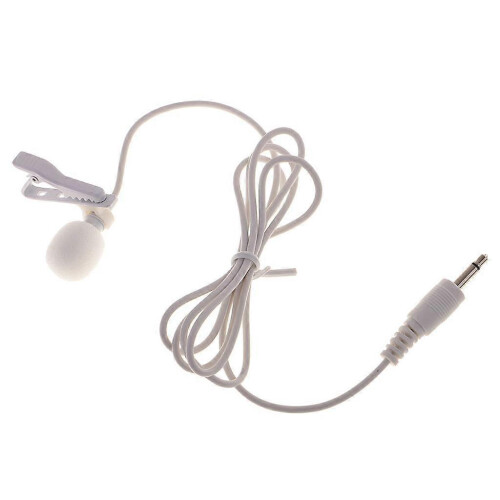 (As show, One size) 3.5mm Plug Mini Clip Microphone Mic For iPhone SmartPhone Recording White 2