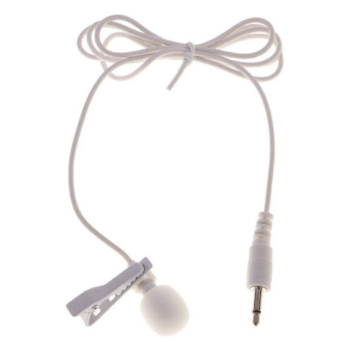 (As show, One size) 3.5mm Plug Mini Clip Microphone Mic For iPhone SmartPhone Recording White