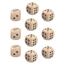 (As show, One size) 10x Wooden D6 Six Sided Dice Standard for Table Game Bar Party Toy