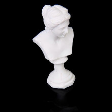 (As show, One size) Mini Dollhouse Miniature Resin Statue Bust Model Sculpture White Accs