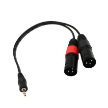 (As show, One size) 1Ft 1/8'' 3.5mm Stereo Male Plug TRS Audio to Dual 2 3pin XLR Male Cable Splitter