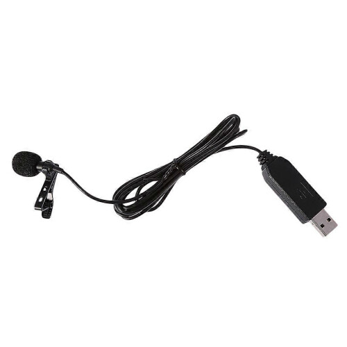 (As show, One size) Mini Clip-on USB Lavalier Lapel Condenser Microphone Mic for PC Internet 2