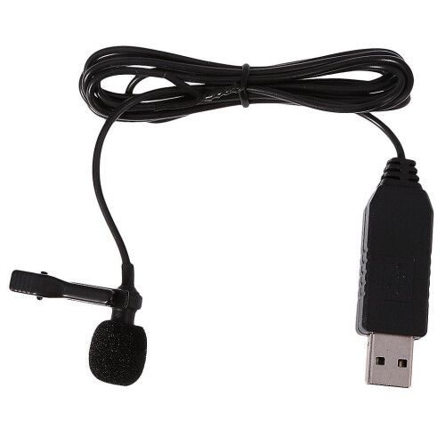 (As show, One size) Mini Clip-on USB Lavalier Lapel Condenser Microphone Mic for PC Internet