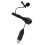 (As show, One size) Mini Clip-on USB Lavalier Lapel Condenser Microphone Mic for PC Internet 2