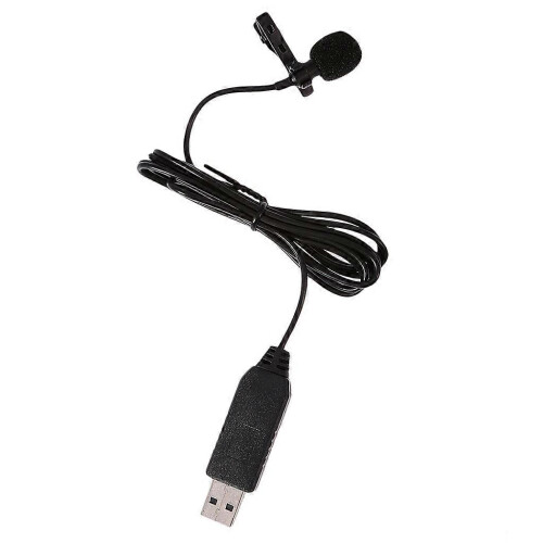 (As show, One size) Mini Clip-on USB Lavalier Lapel Condenser Microphone Mic for PC Internet 1