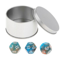 (As show, One size) 3x Polyhedral Dice Set Collections Family Game Portable Multicolor Dice Kits Blue Orange