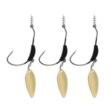 (As show, One size) 3 Pieces Metal Jig Baits Hard Fishing Lure Baits With Spoon Haken Hooks Tool made of high carbon steel