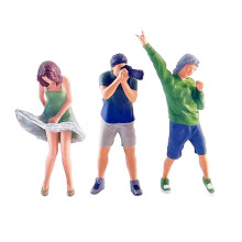 (As show, One size) 3 Pieces 1:64 Scale Women Men Figures DIY Scene Character Model Train Layout
