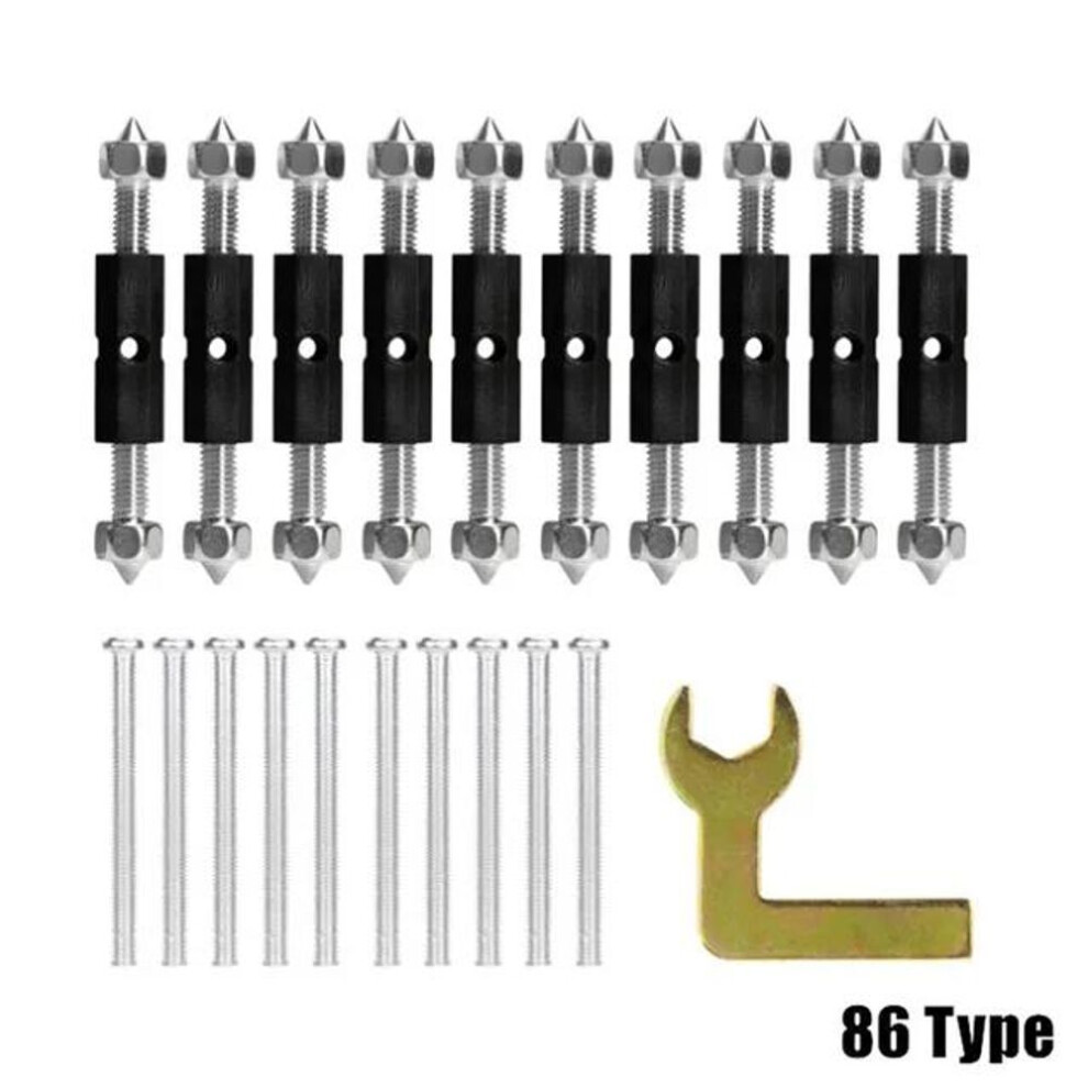 (black, Type 86-10PCS) 10 Pcs Wall Switch Socket Cassette Repairer Adjustable Cassette Screws Support Rod With Wrench Electrical Accessories