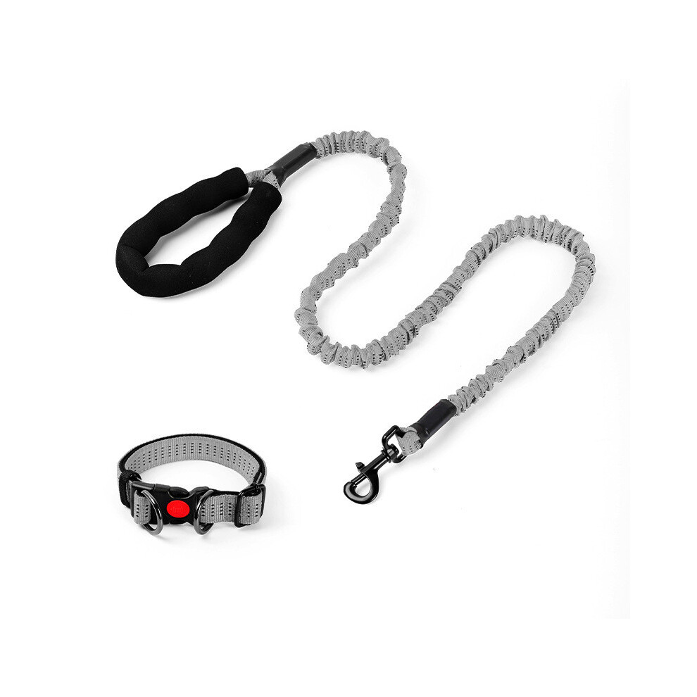 (Gray)Fournitures pour animaux de compagnie corde de traction corde élastique résistante à l'usure extérieure pour chien marche