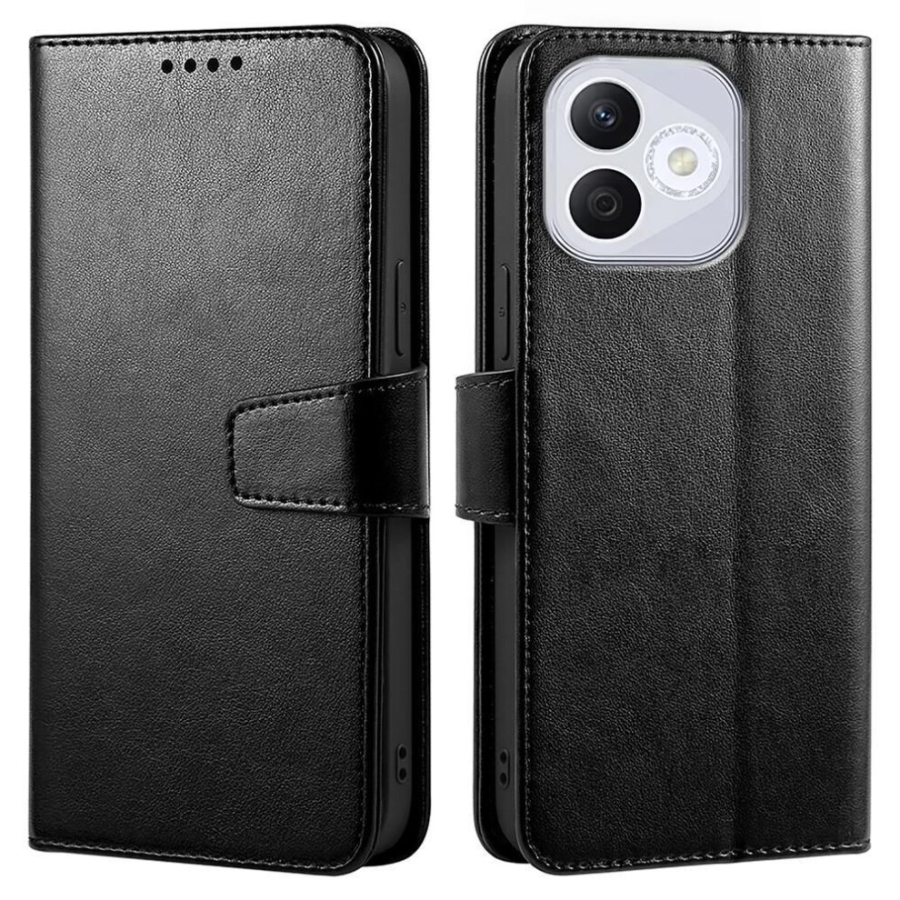 (as the picture, Black) For Honor 400 Lite Case Stand Card Holder Wallet Leather Phone Cover