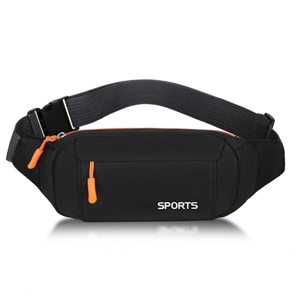 (black) Waterproof Waist Bag Polyester Chest Bags Fashion Mobile Phone Holder  Unisex