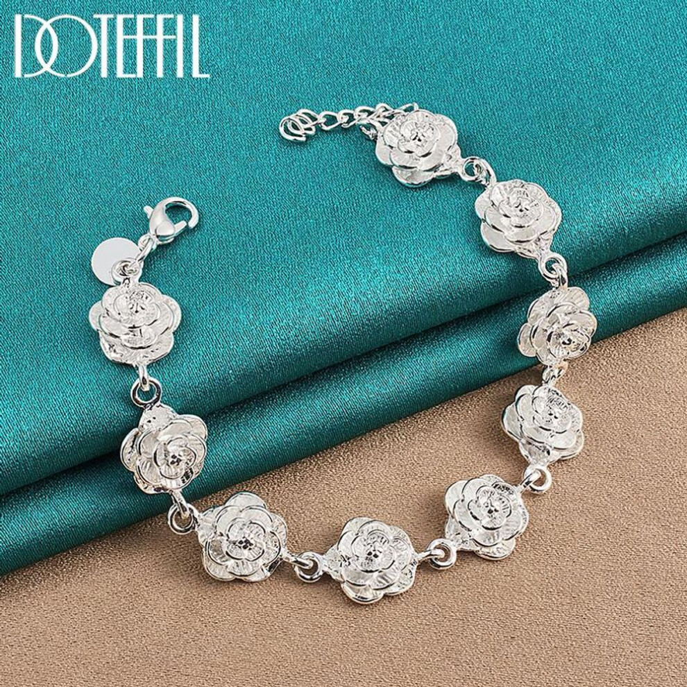 925 Sterling Silver Rose Bracelet