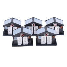 (As show, One size) 5X Emergency House Miniatures Fairy Garden Resin Craft Doll House Home Decor