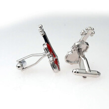 (As show, One size) Men's Suit Shirt Violin Shape Cufflinks Cuff Links Wedding Favor Clothing Accessories