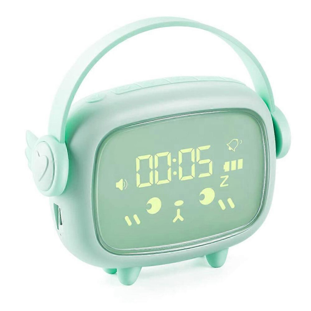 Kikidex (As Show, One Size) Girls' Bedroom Kids' Alarm Clock, Kids' Sleep Trainer, Wake-Up Light And Night Light - Mint Green