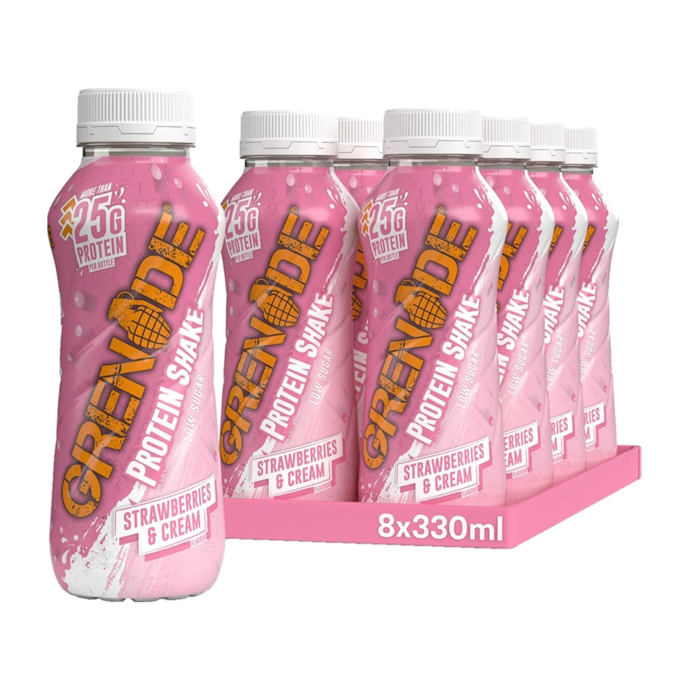 High Protein Shake Strawberries & 8 X 330Ml Grenade/Cream