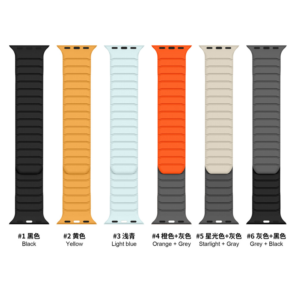 (44/45/46/49mm Yellow) High-quality Silicone Magnetic Watch Band for Apple Watch, Strong Magnet, Skin-friendly and Breathable, Multiple Colors New Arr-image-OPC-PHSCYDC-NEW