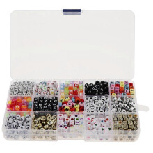 (As show, One size) 1100pcs Colorful Acrylic Letters Numbers Beads For Jewelry Making Kids Craft
