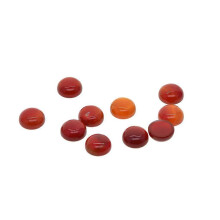 (Red Agate, One size) 10pcs 10mm Round Flatback Cabochon Natural Gemstone for Crafts - Red Leopard