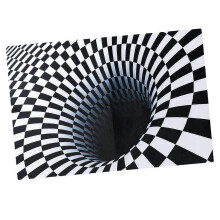 (As show, One size) Black & White 3D Visual Floor Rug Mat Salon Bedroom Carpet 150 x 100cm/59 x 39.4 inch